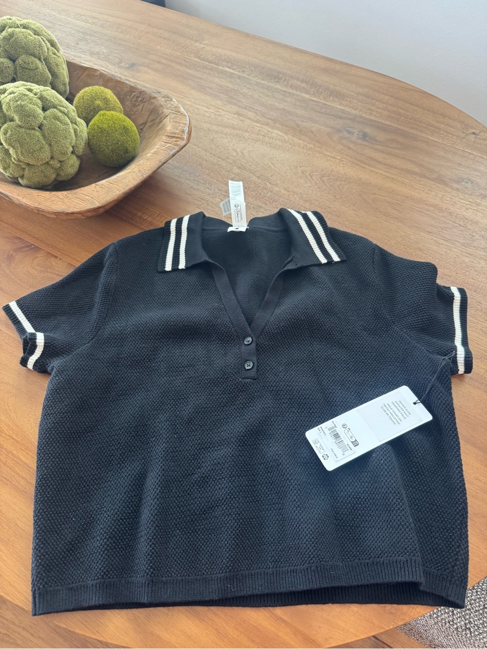 NWT large ALO Tennis Club knit Polo Crop Top - Picture 7 of 10